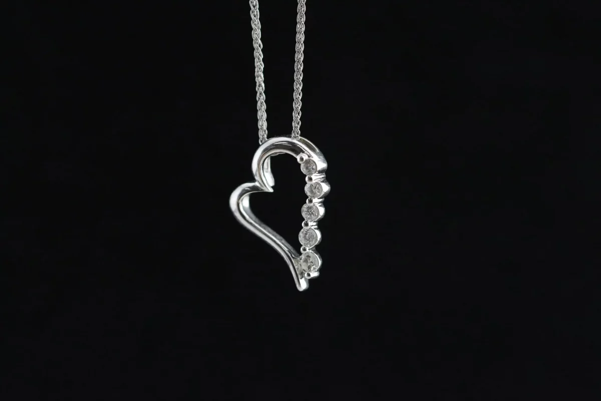 white-gold-heart-necklace-chain by annabelle-worrall