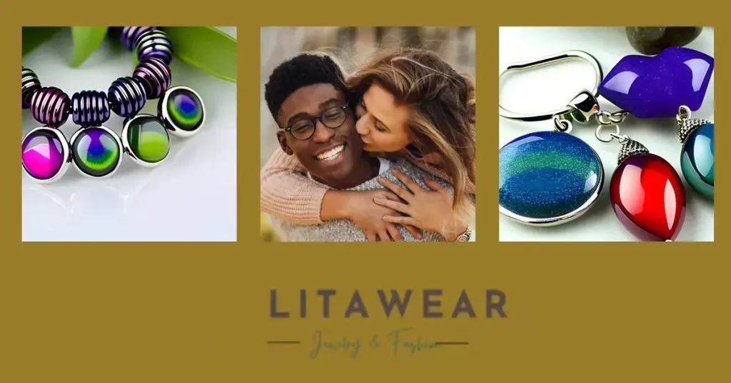 how to mood rings work black man and white woman happy couple with mood beads colored bracelets